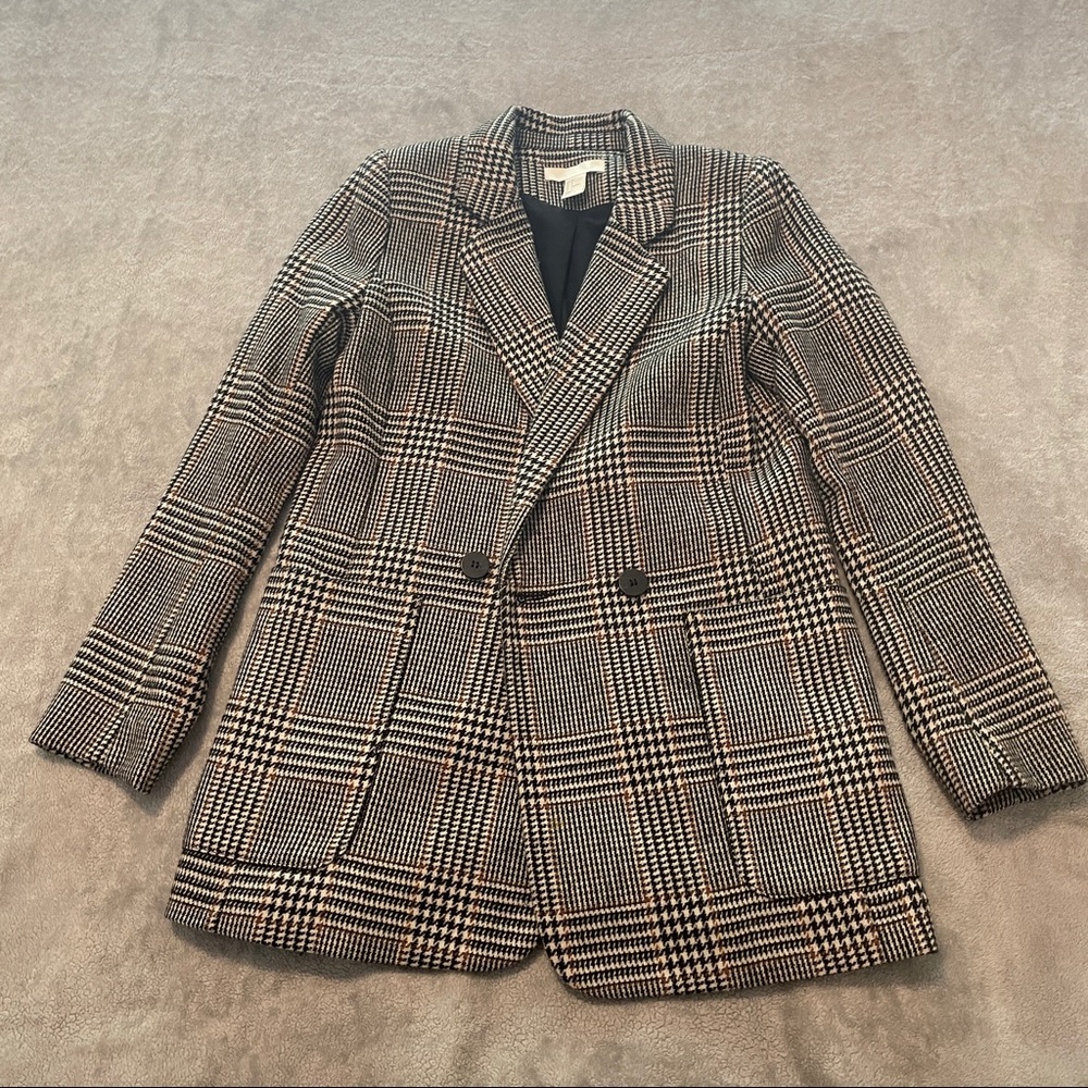 H&M Plaid Blazer - Black and White